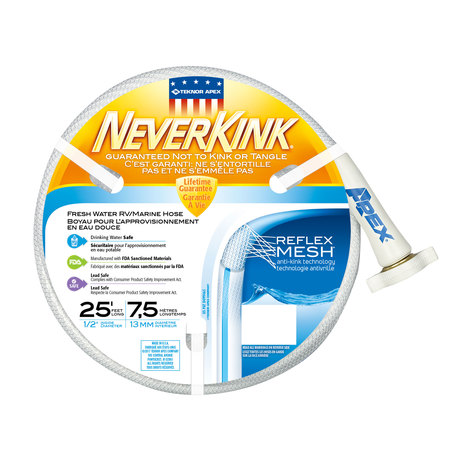 TEKNOR APEX Teknor Apex 7602-25 NeverKink RV/Marine Hose - 1/2" x 25', White 7602-25